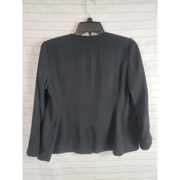 EILEEN FISHER OPEN FRONT SILK LINED SHORT BLAZER IN BLACK, SZ 2 - Picture 9 of 13